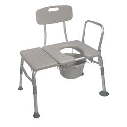 Image of Combination Plastic Transfer Bench With Commode Opening 2