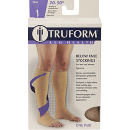 Image of 0865 TRUFORM Classic Compression Ladies' Below Knee, Open Toe, Stay-Up, Stocking 7