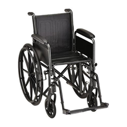 Image of 16" Steel Wheelchair with Detachable Full Arms and Footrests 2