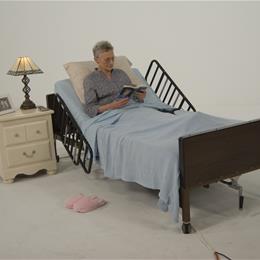 Image of No Gap Half Length Side Bed Rails With Brown Vein Finish 7