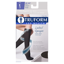 Image of 0363 TRUFORM Ladies' Opaque Knee High Closed-Toe Stockings 5