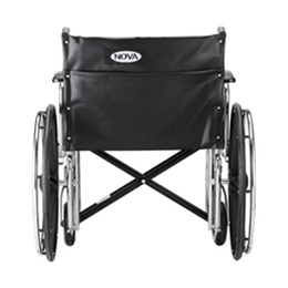 Image of 24" Steel Wheelchair with Detachable and Full Arms and Footrests 3