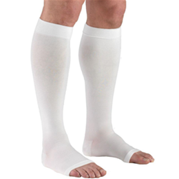 Image of 0865 TRUFORM Classic Compression Ladies' Below Knee, Open Toe, Stay-Up, Stocking 5