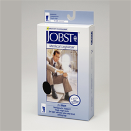 Image of Jobst for Men 15-20 mmHg Closed Toe Thigh High Ribbed Compression Socks 2