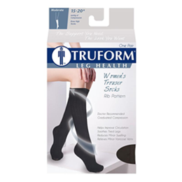 Image of 1973 TRUFORM Ladies' Compression Ribbed Pattern Knee High Sock 11