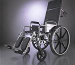 WHEELCHAIR RECLINER 16&quot; RDLA ELR - Excel Recliner Wheelchair. Seat 16&quot;W X 17&quot;D; Black, Nylon Uphols
