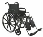 WHEELCHAIR EXCEL K4 S/B DLA S/A ELR - Excel K4 Wheelchair. Seat 18&quot;W X 16&quot;D; Black, Nylon Upholstery, 