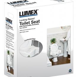 Image of Locking Raised Toilet Seat With Removable Armrests 2