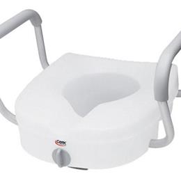 Carex Health Brands :: Toilet Seat  E-Z Lock w/Arms Adjustable Handle Width