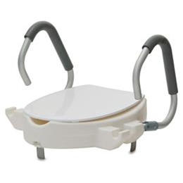 Raised Toilet Seat With Flip Back Arms & Lid - 4