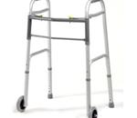 Adult Dual-Release Folding Walker with Wheels - Durable 1&quot; aluminum tubing provides maximum strength while re
