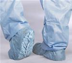 COVER SHOE SPUNBOND NONSKID BLUE REG/LG - Polypropylene Shoe Covers: Made From Breathable, Fluid-Repellent