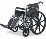 WHEELCHAIR EXCEL 3000 RDLA S/A FOOT - Excel 3000 Wheelchair. Seat 18&quot;W X 16&quot;D; Black, Nylon Upholstery