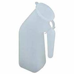 Male Urinal with Cover - Features unique grip handle for ease of use; translucent. Provid