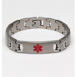 Custom Engraved Brushed Stainless Steel Link Bracelet