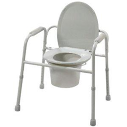 Image of Deluxe All-In-One Welded Steel Commode with Plastic Arms