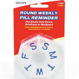 Round Weekly Pill Box Clear