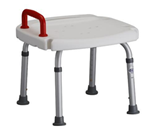 Bath Bench With Red Safety Handle - 
    Adjustable seat height
    Safety handle