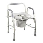 Steel Drop Arm Bedside Commode With Padded Seat &amp; Arms - Product Description&lt;/SPAN