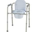 Three-In-One Folding Commode - 
    Versatile 3-in-1 design allows for use as a raised