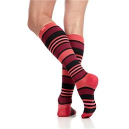 WOMEN'S FUN STRIPES: CORAL & BLACK (NYLON)