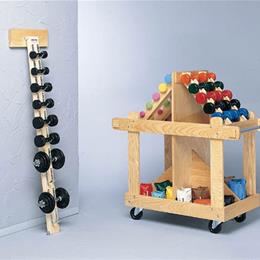 Wall Mounted Wood Dumbell Rack
