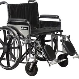 Drive Medical :: Bariatric Wheelchair  20  Wide w/Det Full Arms & S/A Footrest