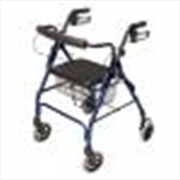 Lumex Walkabout Lite Four-Wheel Rollator, 300lb Weight Capacity, Blue