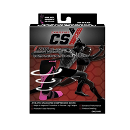 CSX 15-20 Compression Sport Socks #X200-PB Pink on Black