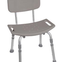 Shower Safety Bench W/Back - KD Tool-Free Assembly Grey