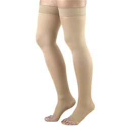 Airway Surgical :: 0362 TRUFORM Ladies' Opaque Thigh High Open-Toe Stockings