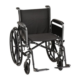 Nova Medical Products :: 20" Steel Wheelchair with Full Arms and Footrests