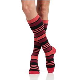 WOMEN'S FUN STRIPES: CORAL & BLACK (NYLON)