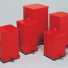 Baked Enamel Steel Step-On Can 24 Quart Red