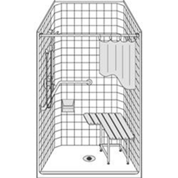 Best Bath Systems :: Single Piece Barrier Free Shower with Low Entry and Center Drain