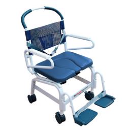 Euro Chair, Aluminum Rehab Shower Commode Chair, 400 lbs capacity, Internal Width 22
