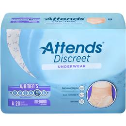 Image of ADUF20 - Attends Discreet Underwear, M, Female, 20 count (x4) 2
