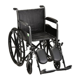 Nova Medical Products :: 16" Steel Wheelchair Fixed Arms and Elevating Leg Rests