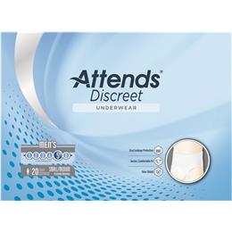 Attends :: ADUM15 - Attends Discreet Underwear, S/M, Male, 20 count (x4)