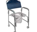 Aluminum Shower Chair and Commode with Casters - 
    Easily assembles without tools.
    3&quot; N