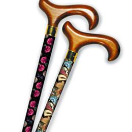 Fabric Wrapped Cane with Derby Handle