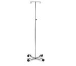 IV Pole - Features 2 hooks and easy-roll 2&quot; casters. 4-leg base with low p