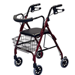 Deluxe Medline - This rolling &quot;walker&#39; has a padded seat, curved backrest, and lo