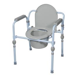 Folding Bedside Commode With Bucket And Splash Guard thumbnail