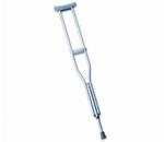 Crutches - Easy push-button height adjustment. Built-in metal ring for dura