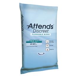 Image of ADFW40 - Attends Discreet Flushable Wipes, 40 count (x12) 2