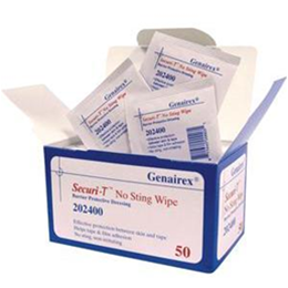 Genairex Securi-T® No Sting Wipe Barrier Protective Dressing, Non-irritating