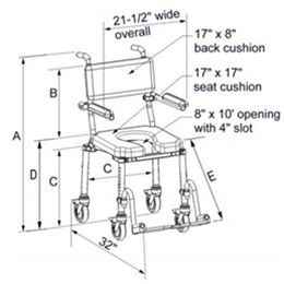 NuProdx Shower / Commode Wheelchair