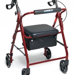 Image of Walkabout Basic Four-Wheel Rollator - Red 2