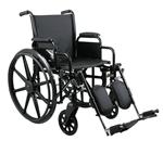 WHEELCHAIR K3 16&quot; DLA ELR - Excel K3 Wheelchair. Seat 16&quot;W X 16&quot;D; Black, Nylon Upholstery, 